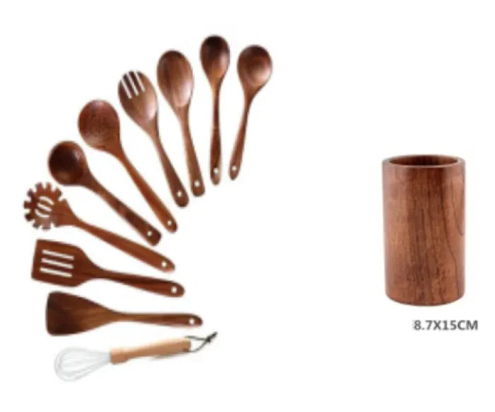 Juego de utensilios de cocina de madera de 7 piezas o más!